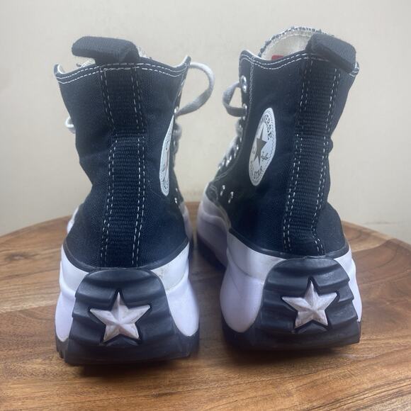 Converse Run Star Hike Womens Black And White Size 8.5 High Top Shoes Sneakers - Picture 4 of 8